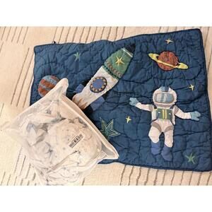 The Company Store Organic Percale Twin Sheet, Pillowcase, Sham Space Theme